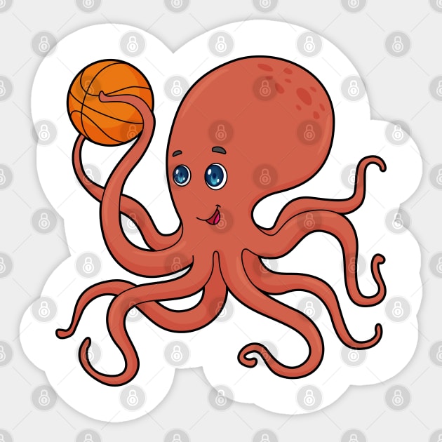 Octopus Basketball player Basketball Sticker by Markus Schnabel